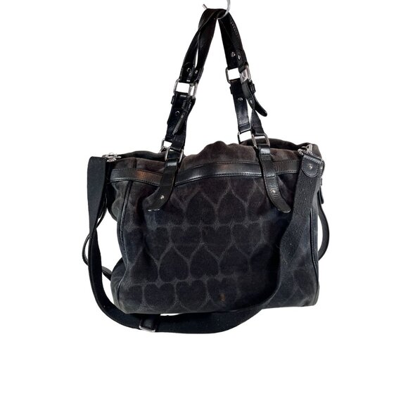 Juicy Couture Black Heart Jacquard Dearest Hobo Handbag With Charm & Adjustable - Picture 4 of 15